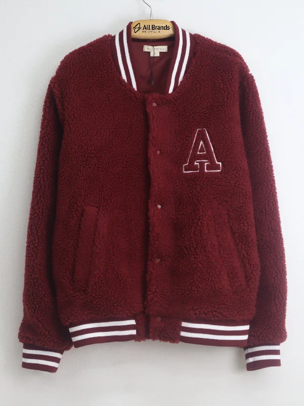 Men's Coats for Every OccasionMen's Brand Logo Embroidered Sherpa Jacket,Red