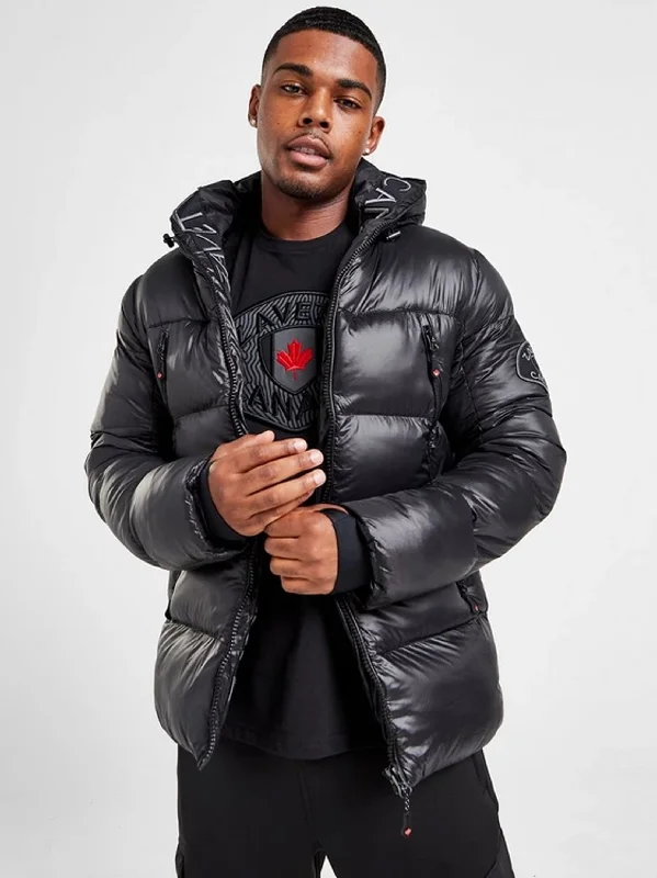 Men's Coats with Magnetic ClosuresMen's Quilted Puffer Jacket,Black