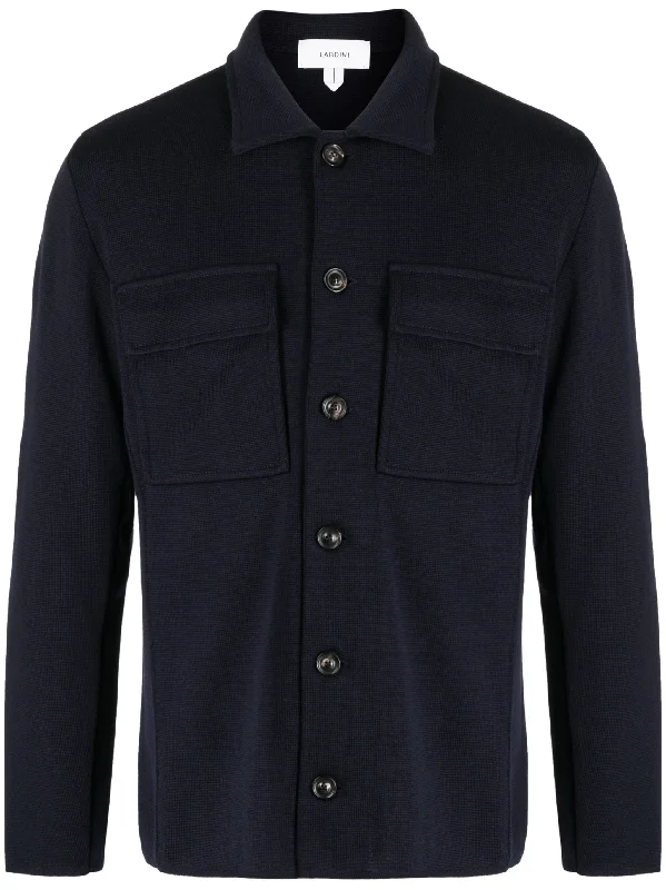 Men's Coats with Inner PocketsButtonedd Wool Shirt Jacket