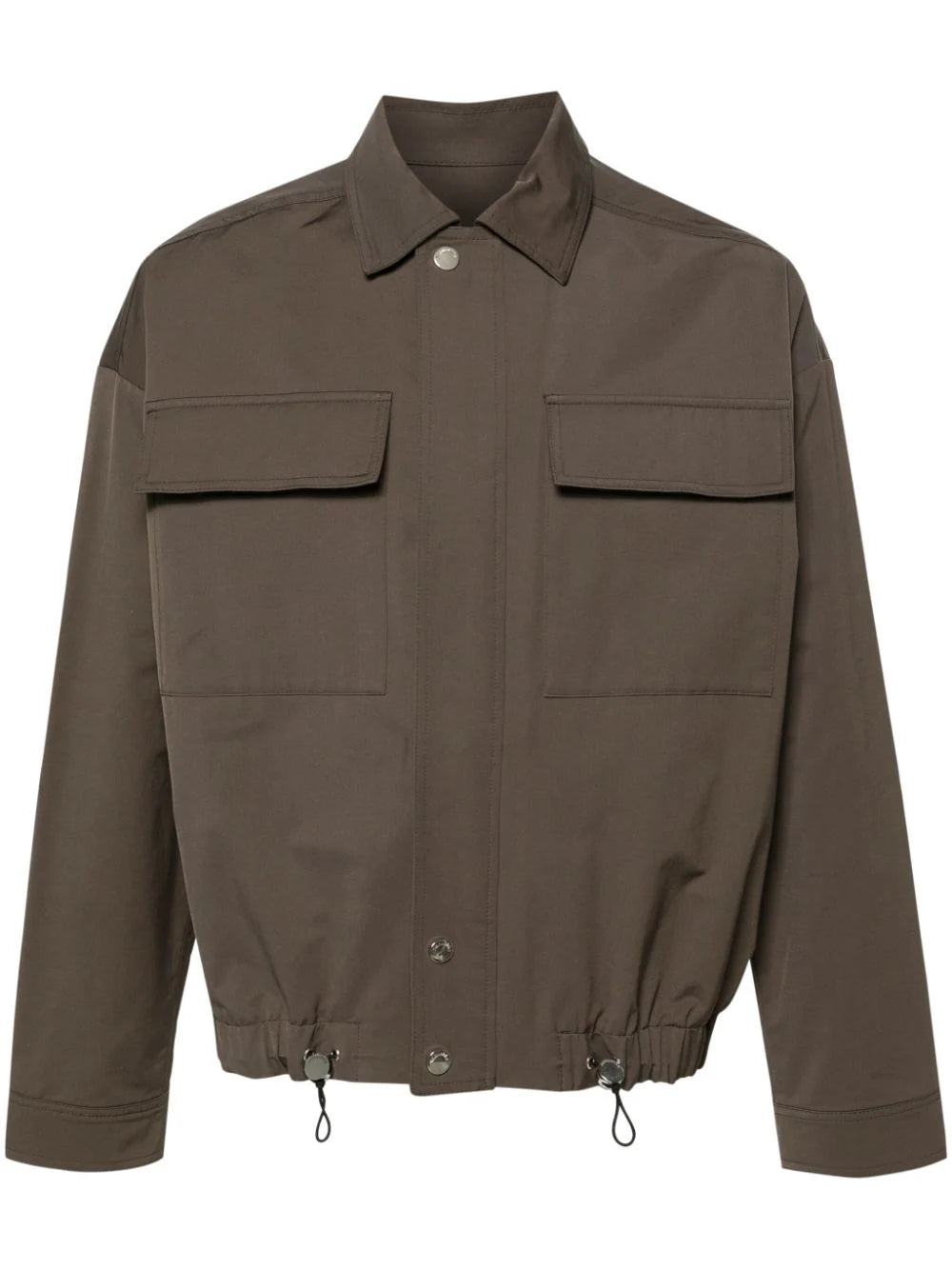 Men's Coats for SkiingDrawstring Twill Shirt Jacket