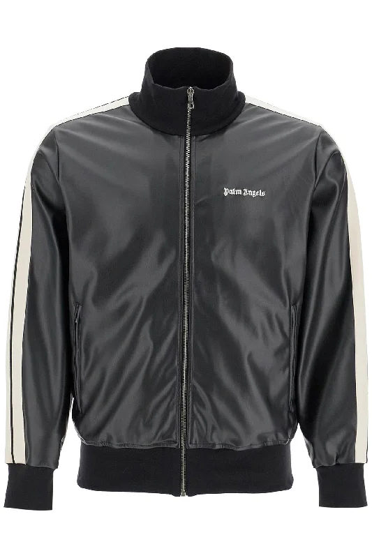 Lightweight Men's WindbreakersPALM ANGELS faux leather track jacket for