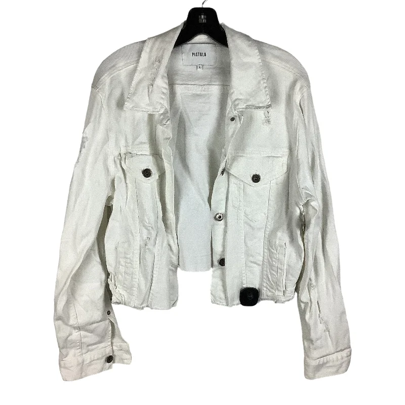 Men's Coats with Convertible CollarsJacket Denim By Pistola In White Denim, Size: L
