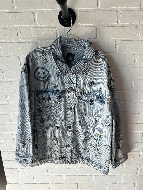 Waterproof Men's ParkasJacket Denim By Wild Fable In Blue Denim, Size: Xl