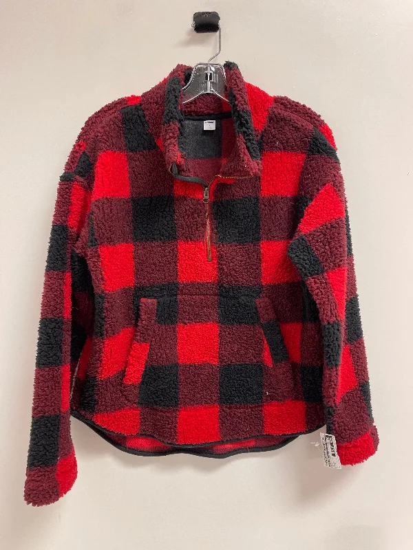Men's Coats with VentilationJacket Faux Fur & Sherpa By Old Navy In Black & Red, Size: S