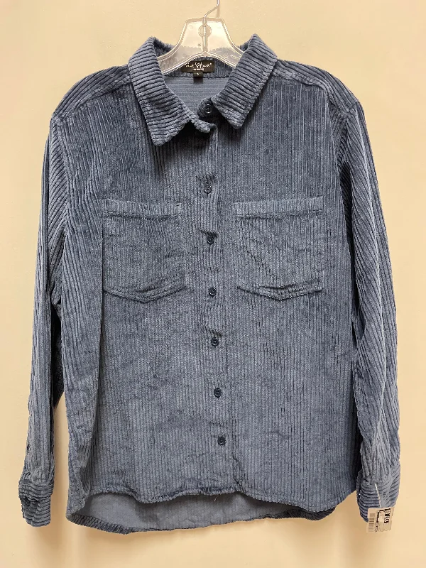 Men's Coats with Multi-Pocket DesignJacket Shirt By Velvet Heart In Blue, Size: L