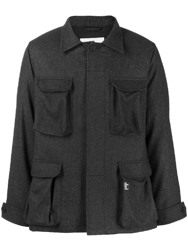 Practical Men's RaincoatsLong-Sleeve Cargo Jacket