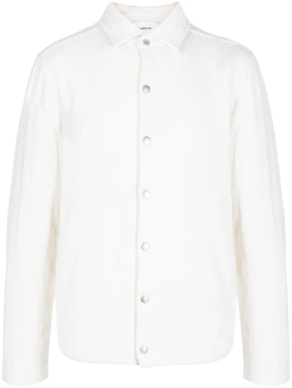 Men's Coats with Ripstop FabricPointelle-Knit Buttoned Jacket