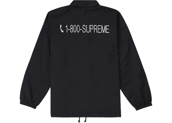 Men's Coats with Hidden PocketsSupreme 1-800 Coaches Jacket Black