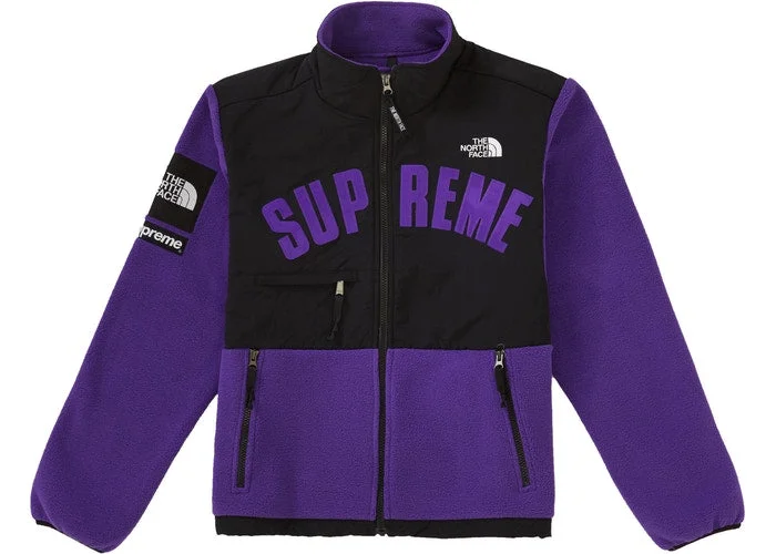 Practical Men's RaincoatsSupreme The North Face Arc Logo Denali Fleece Jacket (Purple)