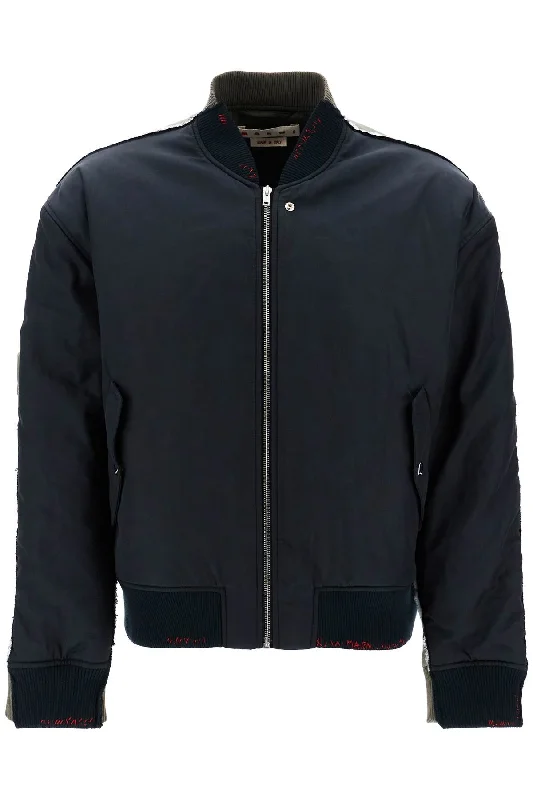 Weather-Resistant Men's CoatsMARNI two-tone bomber jacket with stitching