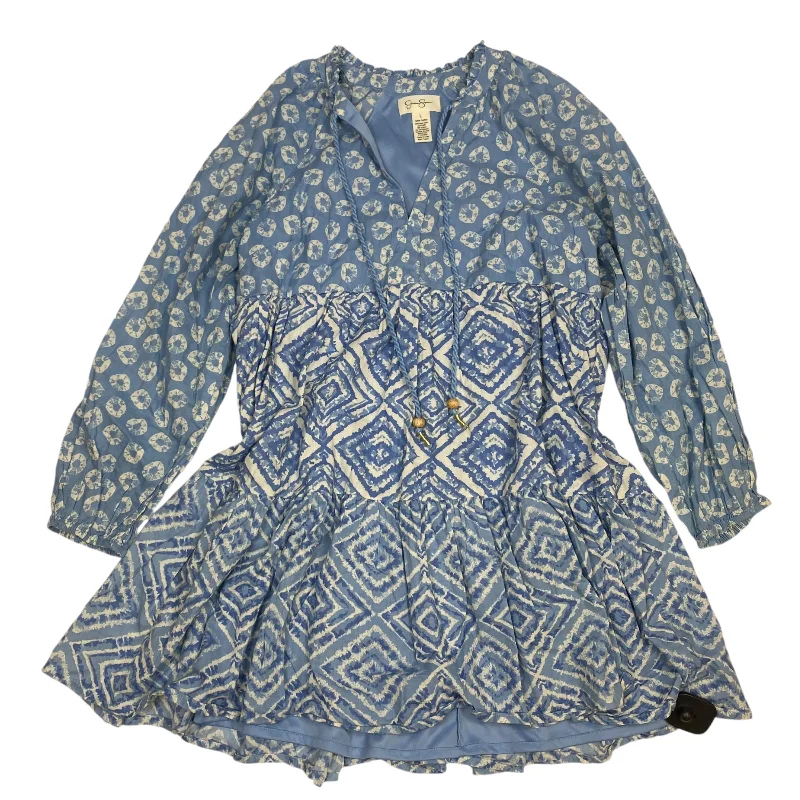 Evening DressDress Casual Short By Jessica Simpson In Blue, Size: L