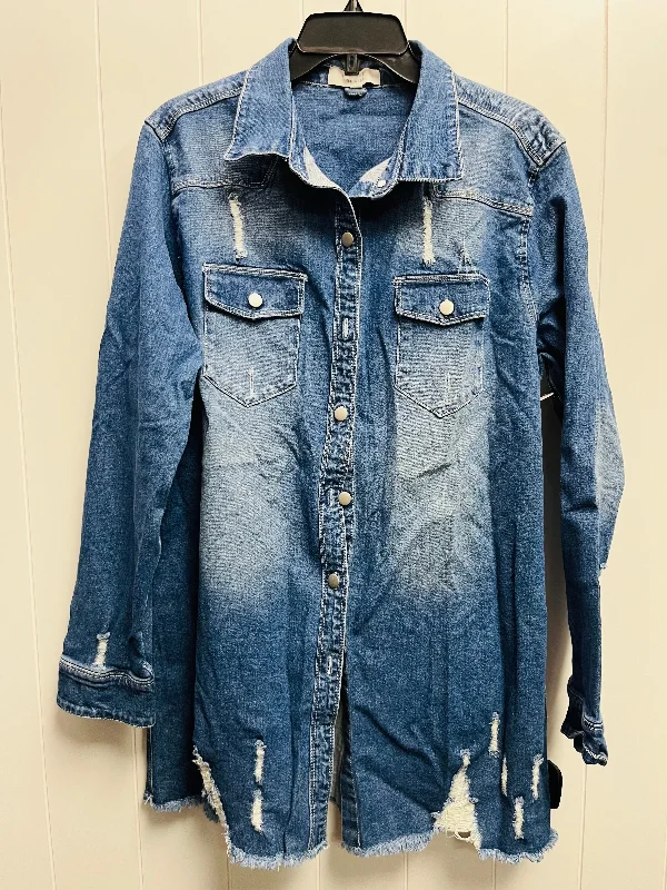 women's bespoke dressesDress Casual Short By LOVE TREE  In Blue Denim, Size: L