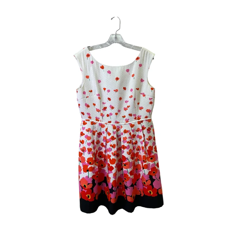 Glitter DressDress Casual Short By Tahari By Arthur Levine In Floral Print, Size:Lp