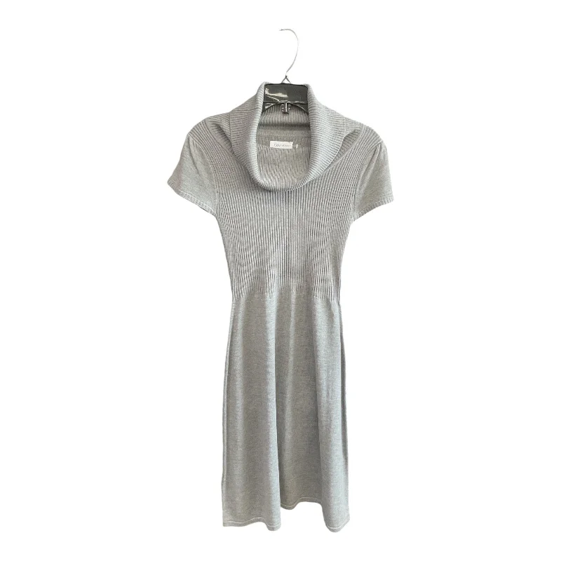 Floral DressDress Sweater By Calvin Klein In Grey, Size: S