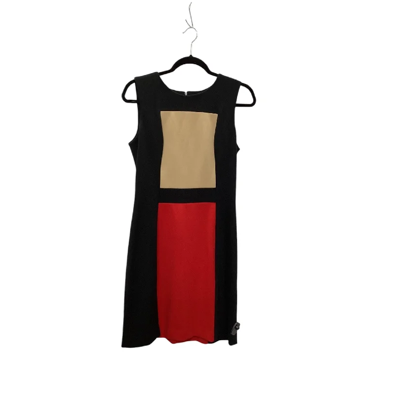 women's one-shoulder dressesDress Work By Calvin Klein In Black & Red, Size: M