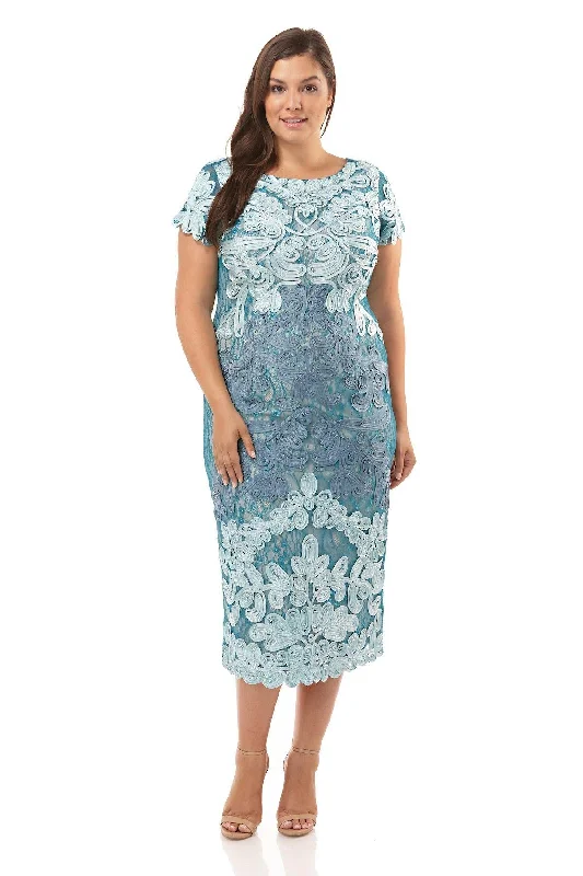 women's luxury dressesJS Collections Tea Length Plus Size Dress 865626W