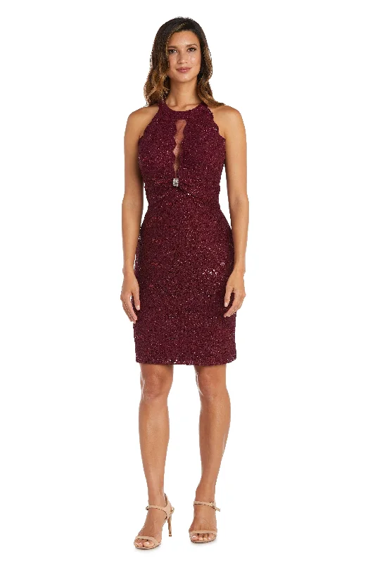 women's silk dressesNightway Short Halter Petite Cocktail Dress 22045P