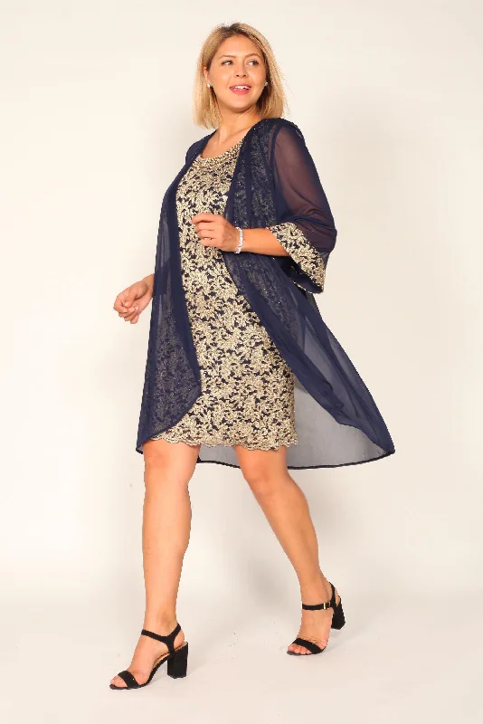 Lace DressR&M Richards 7312P Short Chiffon Jacket Dress Sale