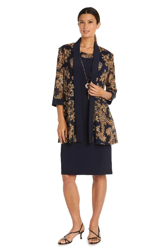 Organza DressR&M Richards 9033P Two Piece Printed Jacket And Dress Set Petite Sale